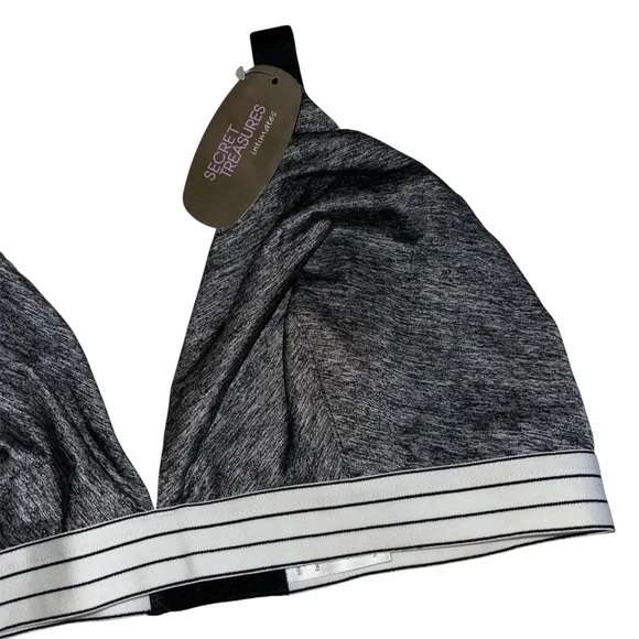 Secret Treasures Gray Sports Bra with Striped Band Sz 2X - Picture 2 of 4
